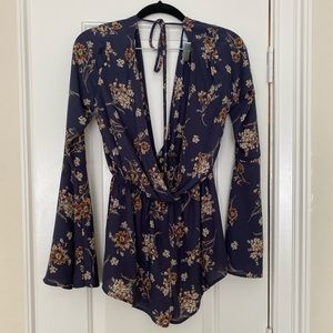 Lucia Floral Print Long Sleeve Romper